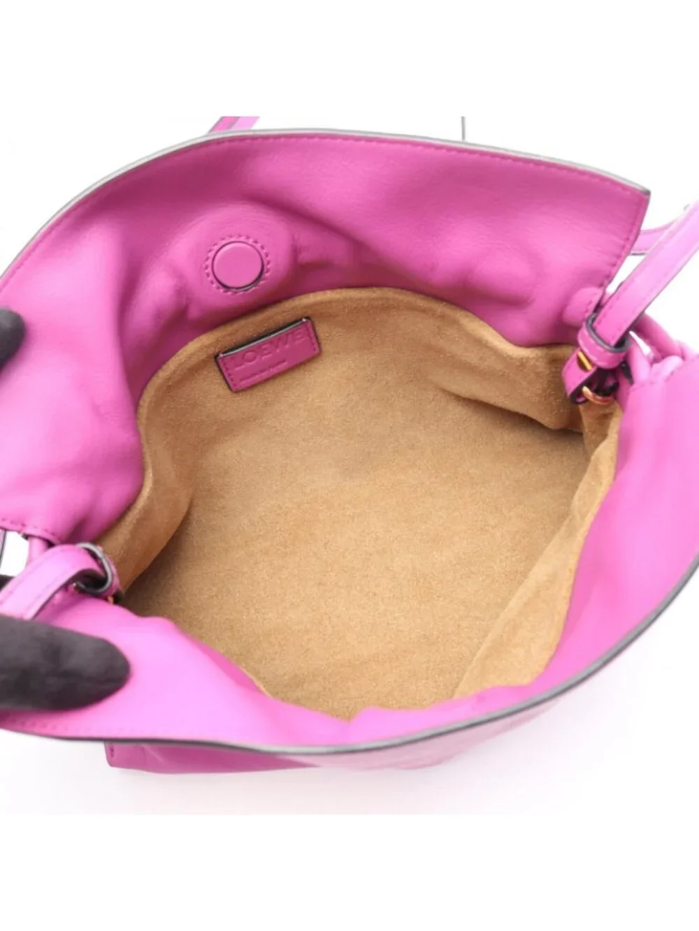 Loewe Shoulder Bag Flamenco Clutch Mini Purple Leather